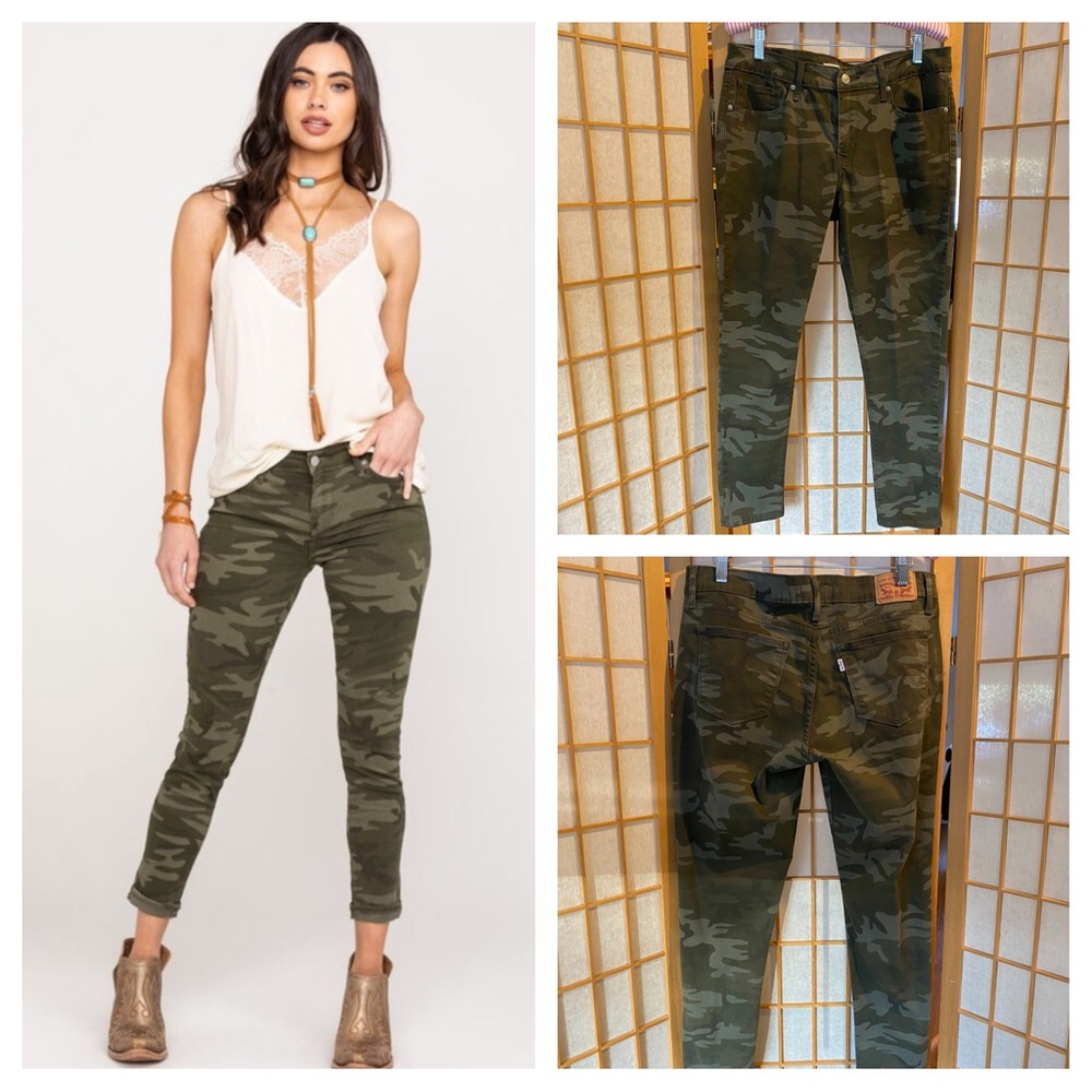 Levi’s 711 Skinny Green Camo  Jean Pant SZ 31
